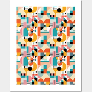 Bauhaus Geometric Pattern I Posters and Art